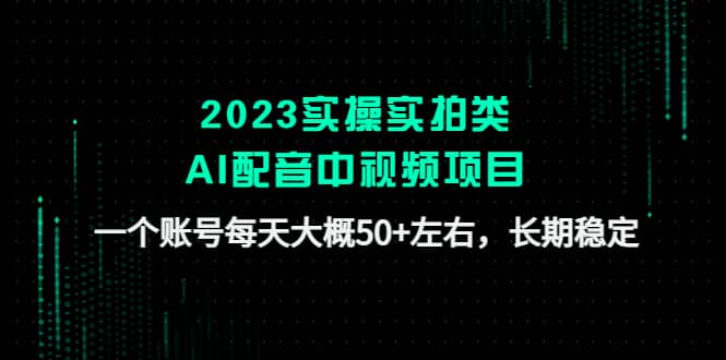 2023实操实拍类AI配音中视频项目，一个账号每天大概50+左右，长期稳定-云创网阁