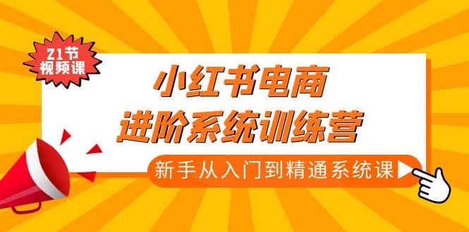 小红书电商进阶系统训练营：新手从入门到精通系统课（21节视频课）-云创网阁