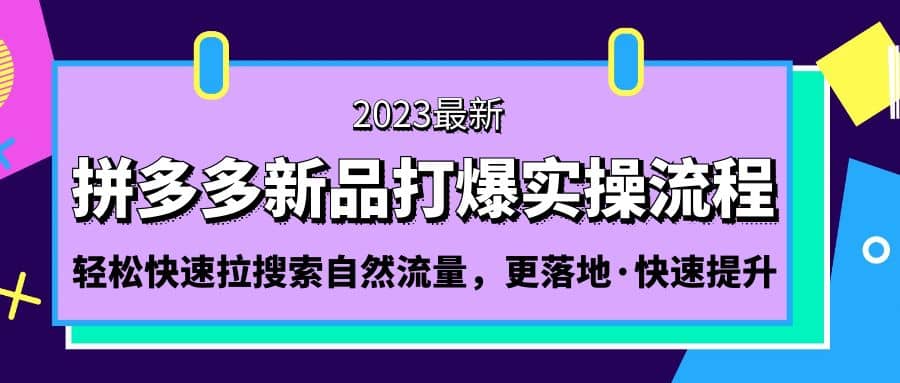 拼多多-新品打爆实操流程：轻松快速拉搜索自然流量，更落地·快速提升-云创网阁