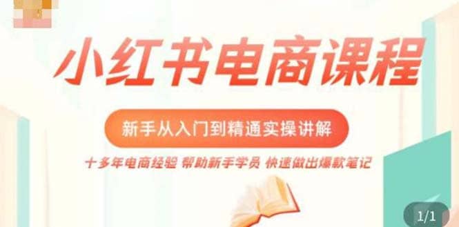 小红书电商新手入门到精通实操课，从入门到精通做爆款笔记，开店运营-云创网阁