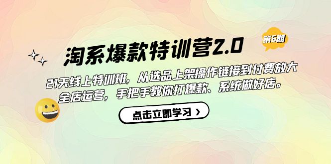 淘系爆款特训营2.0【第六期】从选品上架到付费放大 全店运营 打爆款 做好店-云创网阁