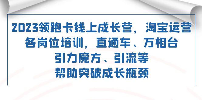 2023领跑·卡 线上成长营 淘宝运营各岗位培训 直通车 万相台 引力魔方 引流-云创网阁