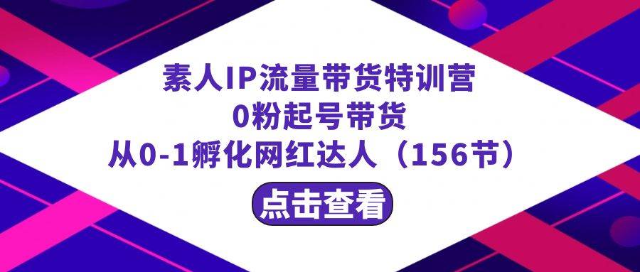 繁星·计划素人IP流量带货特训营：0粉起号带货 从0-1孵化网红达人（156节）-云创网阁