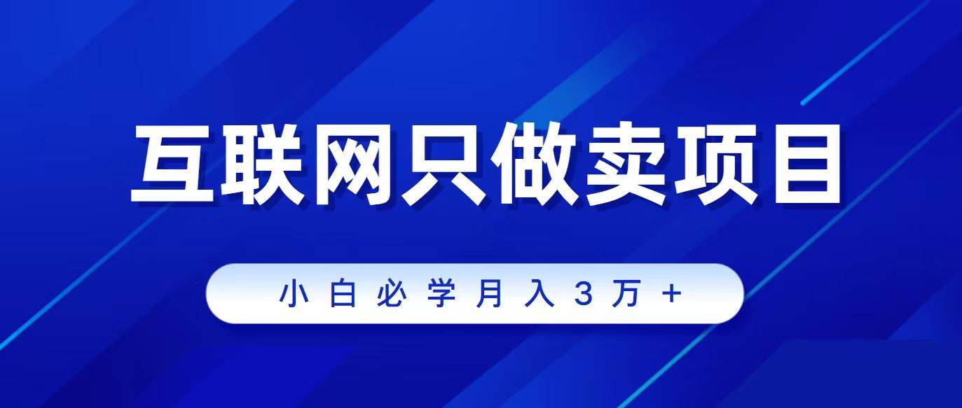 互联网的尽头就是卖项目，被割过韭菜的兄弟们必看！轻松月入三万以上！-云创网阁