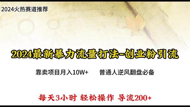 2024年最新暴力流量打法，每日导入300+，靠卖项目月入10W+-云创网阁