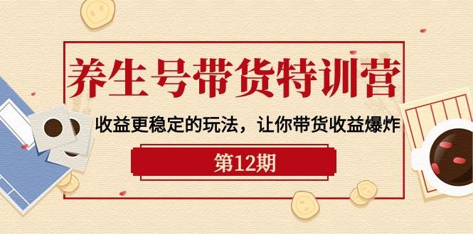 养生号带货特训营【12期】收益更稳定的玩法，让你带货收益爆炸-9节直播课-云创网阁