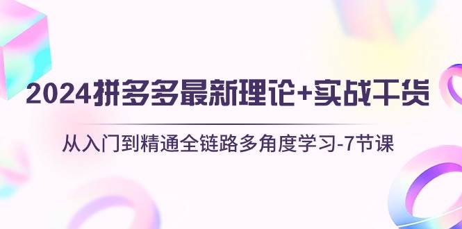 2024拼多多 最新理论+实战干货，从入门到精通全链路多角度学习-7节课-云创网阁