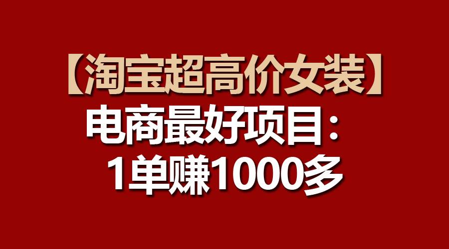 【淘宝超高价女装】电商最好项目：一单赚1000多-云创网阁