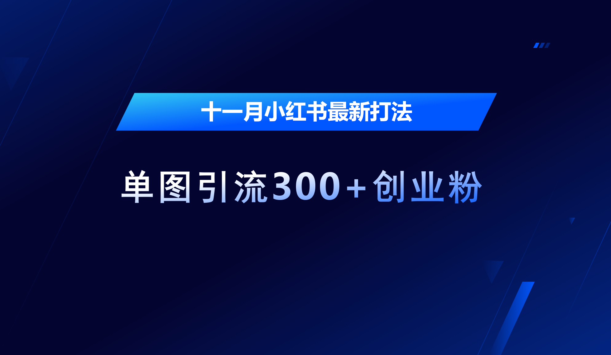 十一月，小红书最新打法，单图引流300+创业粉-云创网阁