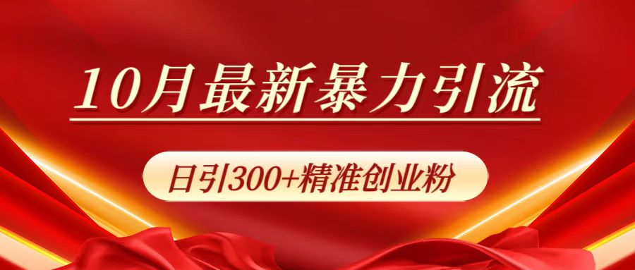 10月最新暴力引流，日引300+精准创业粉-云创网阁