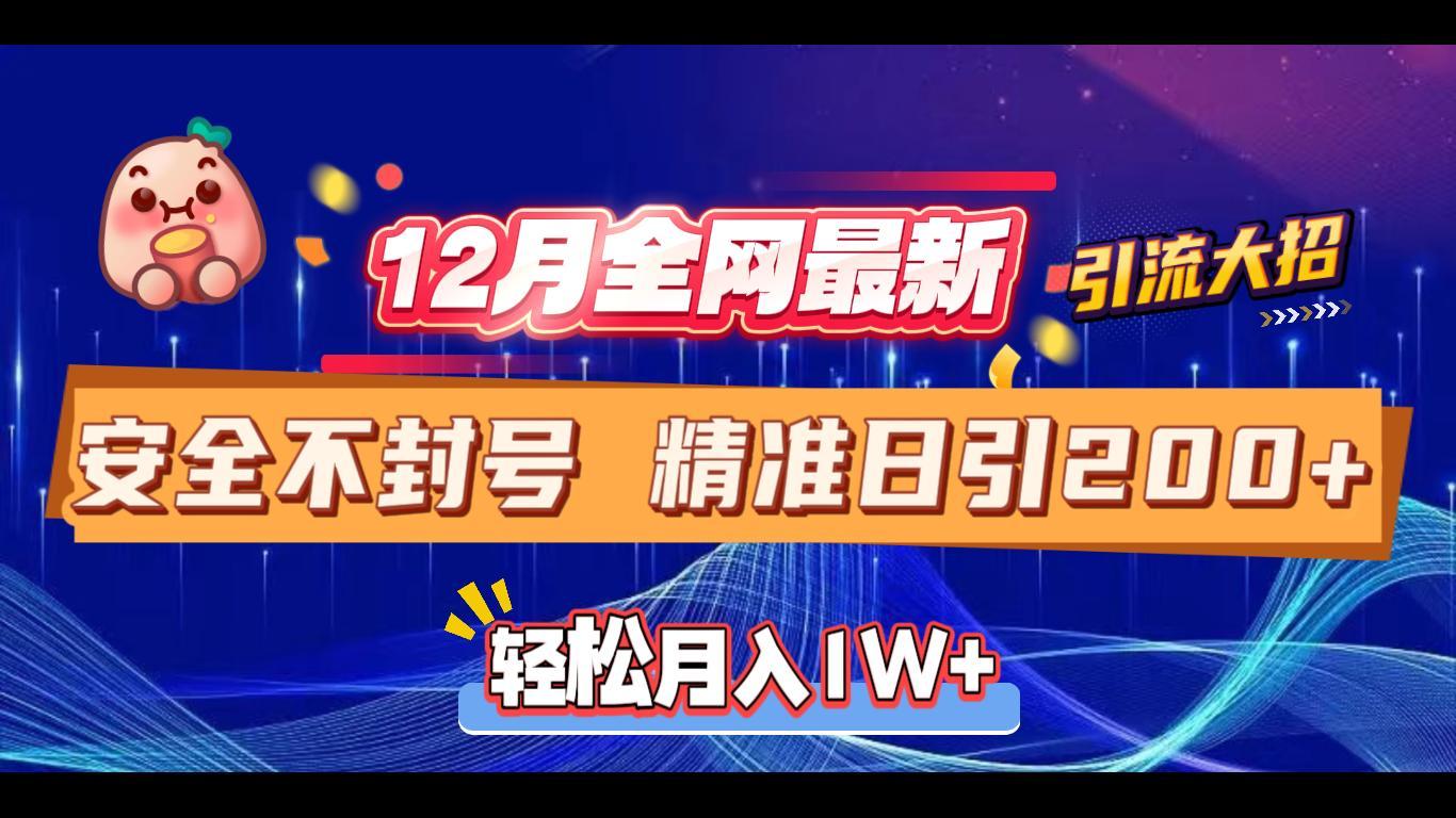 12月全网最新引流大招 安全不封号 日引精准粉200+-云创网阁