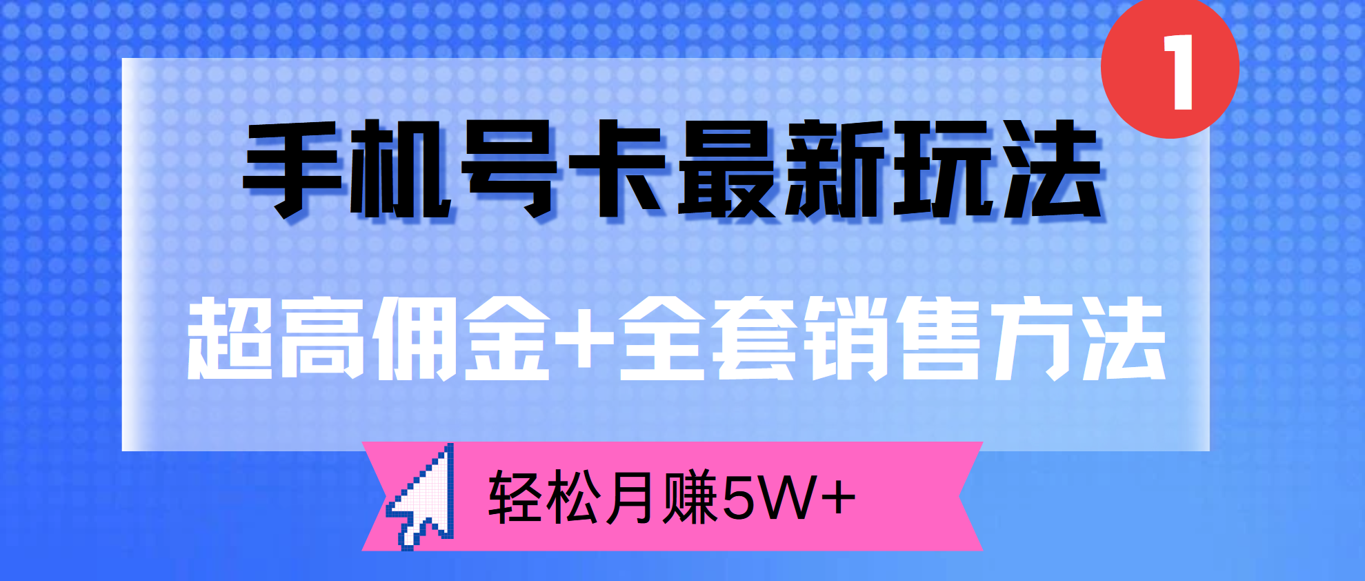 超高佣金+全套销售方法，手机号卡最新玩法，轻松月赚5W+-云创网阁