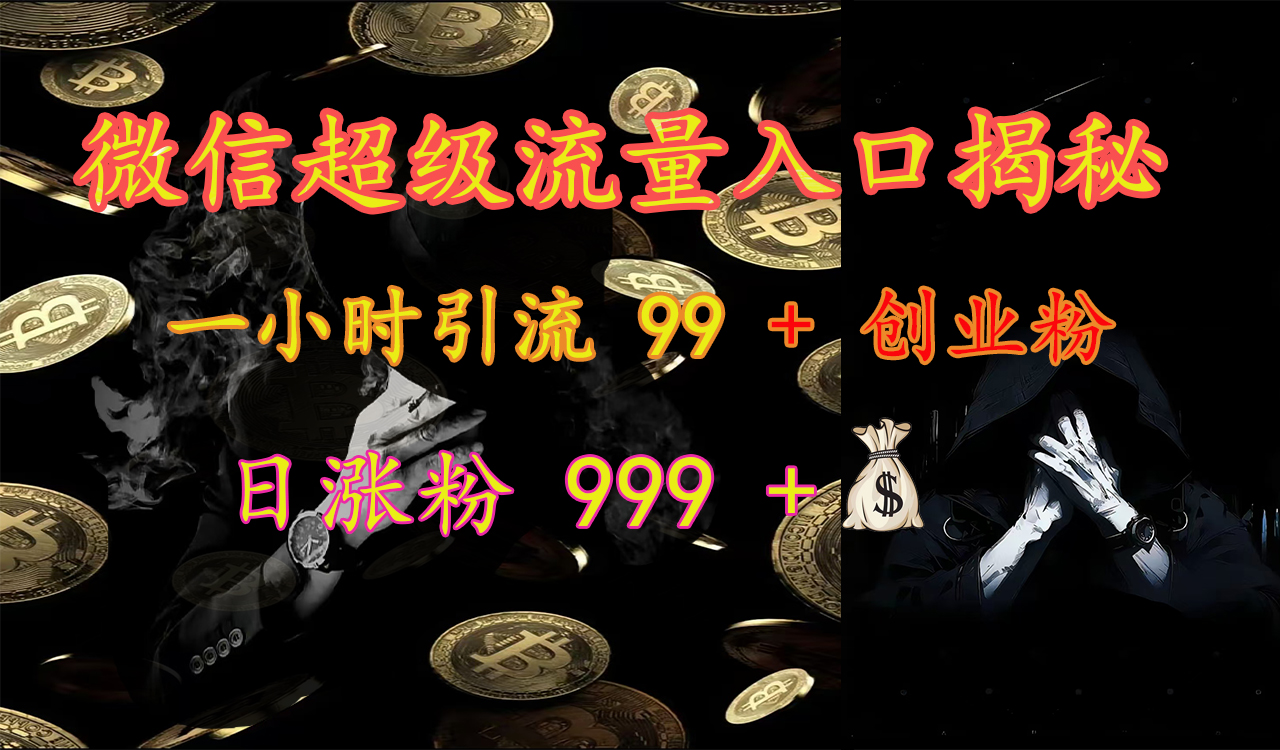 微信超级流量入口揭秘：一小时引流 99 + 创业粉，日涨粉 999 +【揭秘】-云创网阁