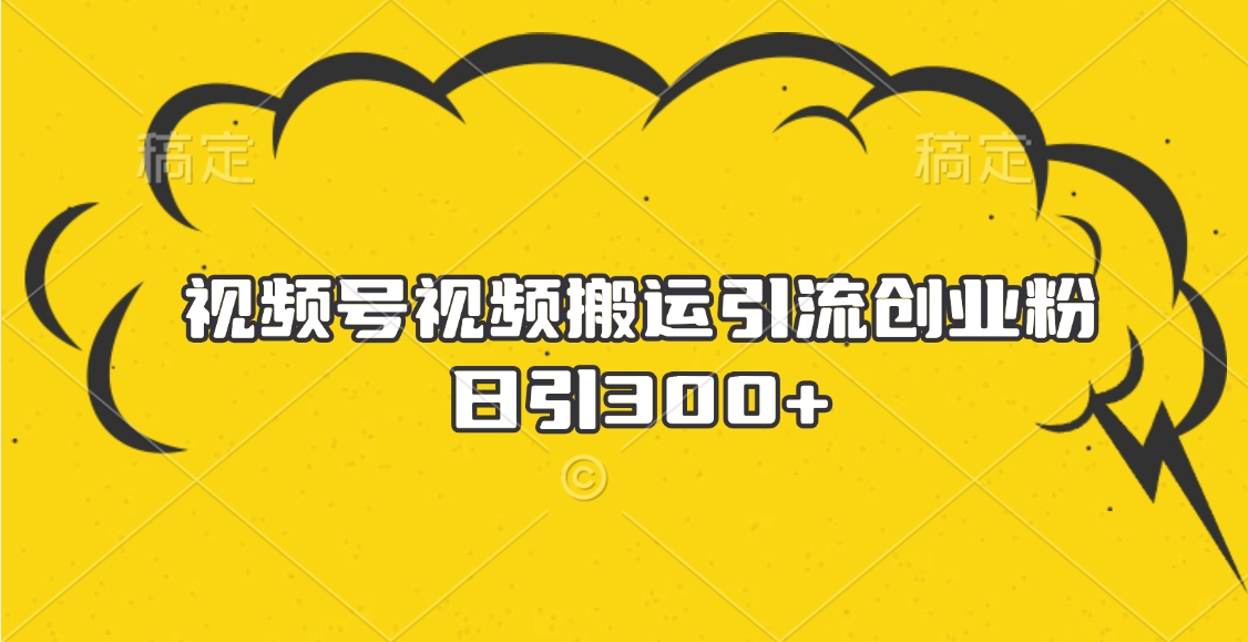 视频号视频搬运引流创业粉，日引300+-云创网阁