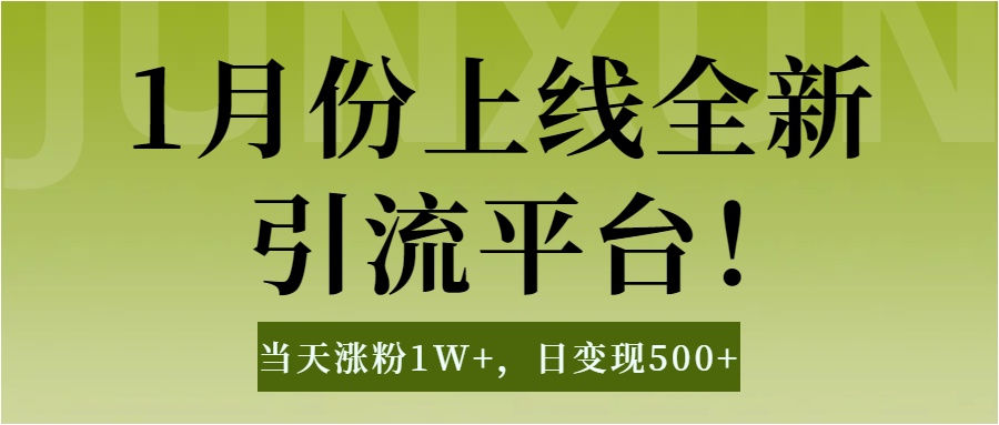 1月上线全新引流平台，当天涨粉1W+，日变现500+工具无脑涨粉，解放双手操作简单-云创网阁